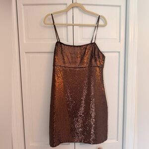 Madewell brown sequin mini dress